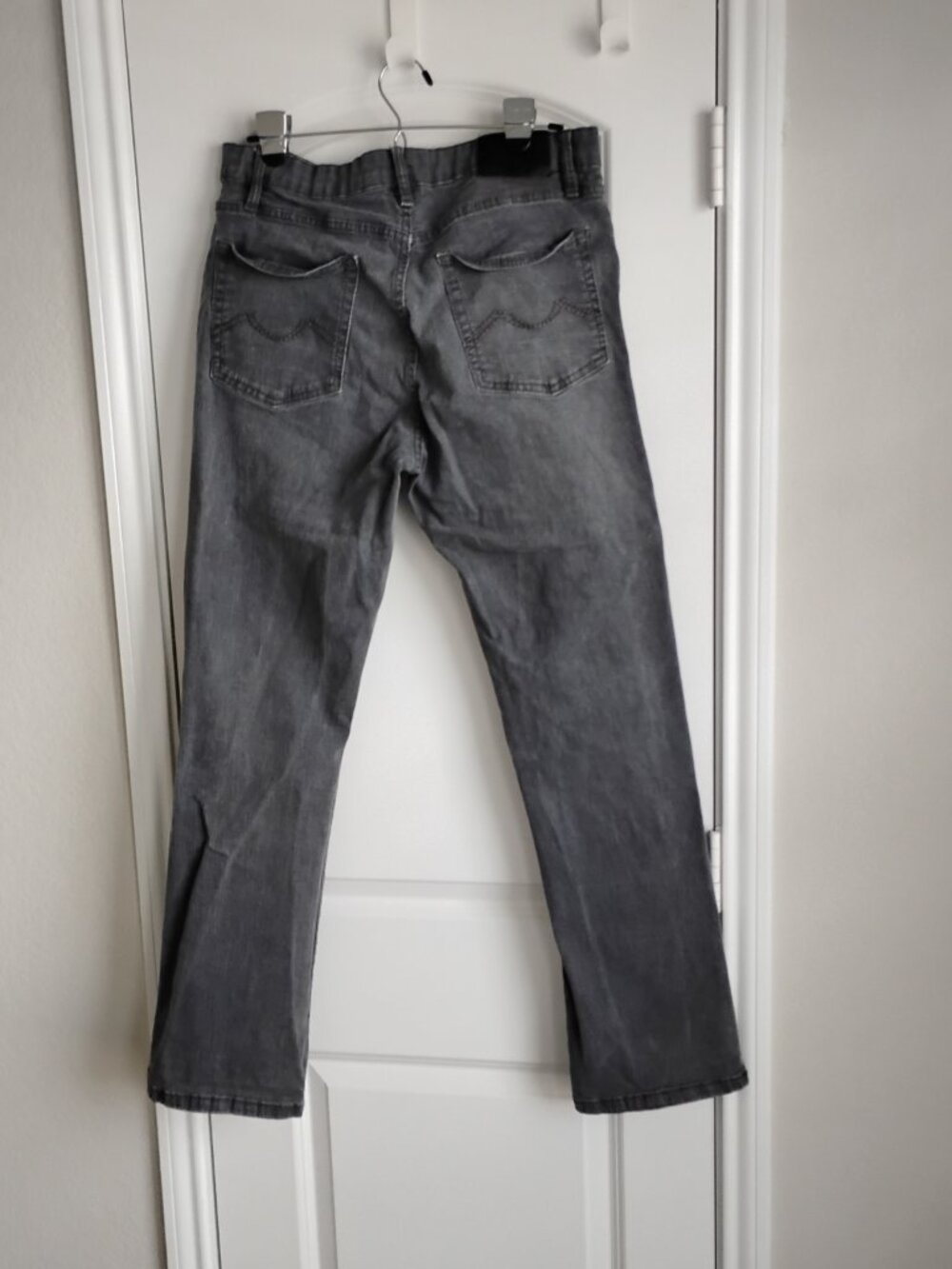 Urban Star Light Wash Black/Gray Men's Jeans Straight Stretch 34/32 - Picture 4 of 6